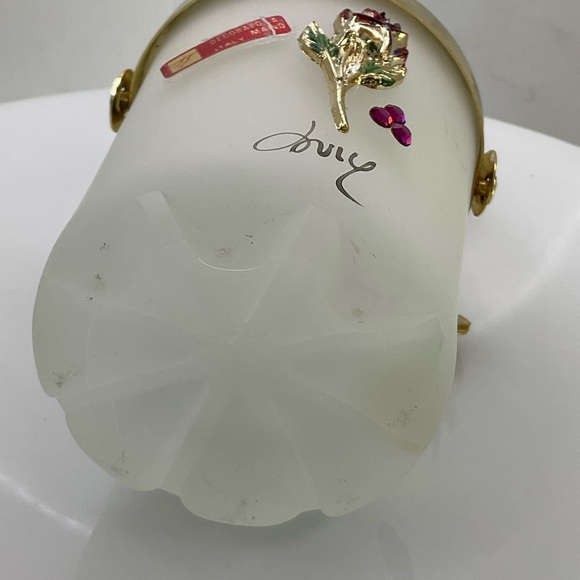 Vintage 1960’s frosted glass personal ice bucket with tongs - Picture 11 of 13